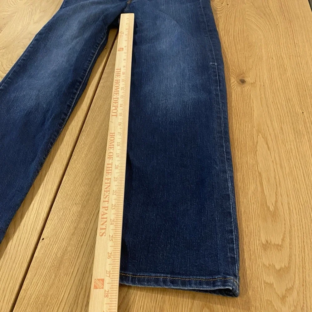 Levi's Jeans Ribcage Straight Ankle Women's 24 Dark Button Fly Stretch Raw Hem‎